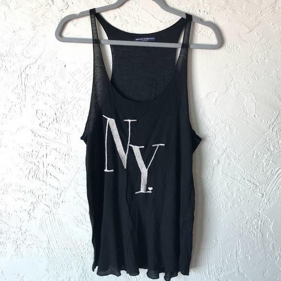 Brandy Melville Tops - Brandy Melville NY Embroidered Tank OSFA